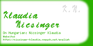 klaudia nicsinger business card